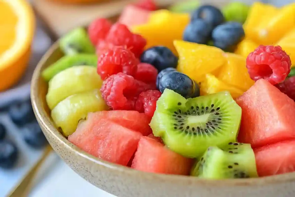 Fruits to eat at lunch in a bowl