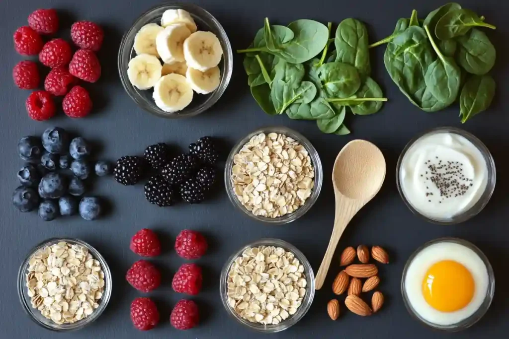 Ingredients for a breakfast bowl