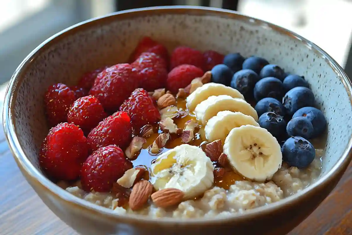 Breakfast bowl with fresh toppings