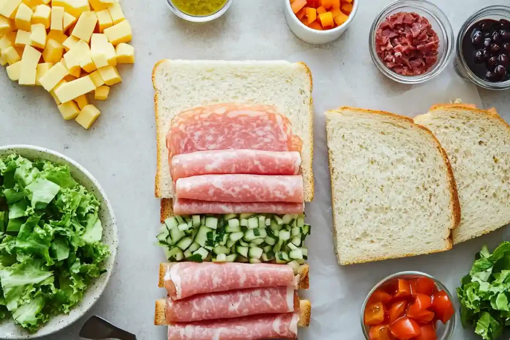 Assembling a Sandwich with Lunch Meat