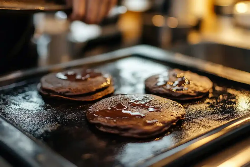 Flipping chocolate chip pancakes