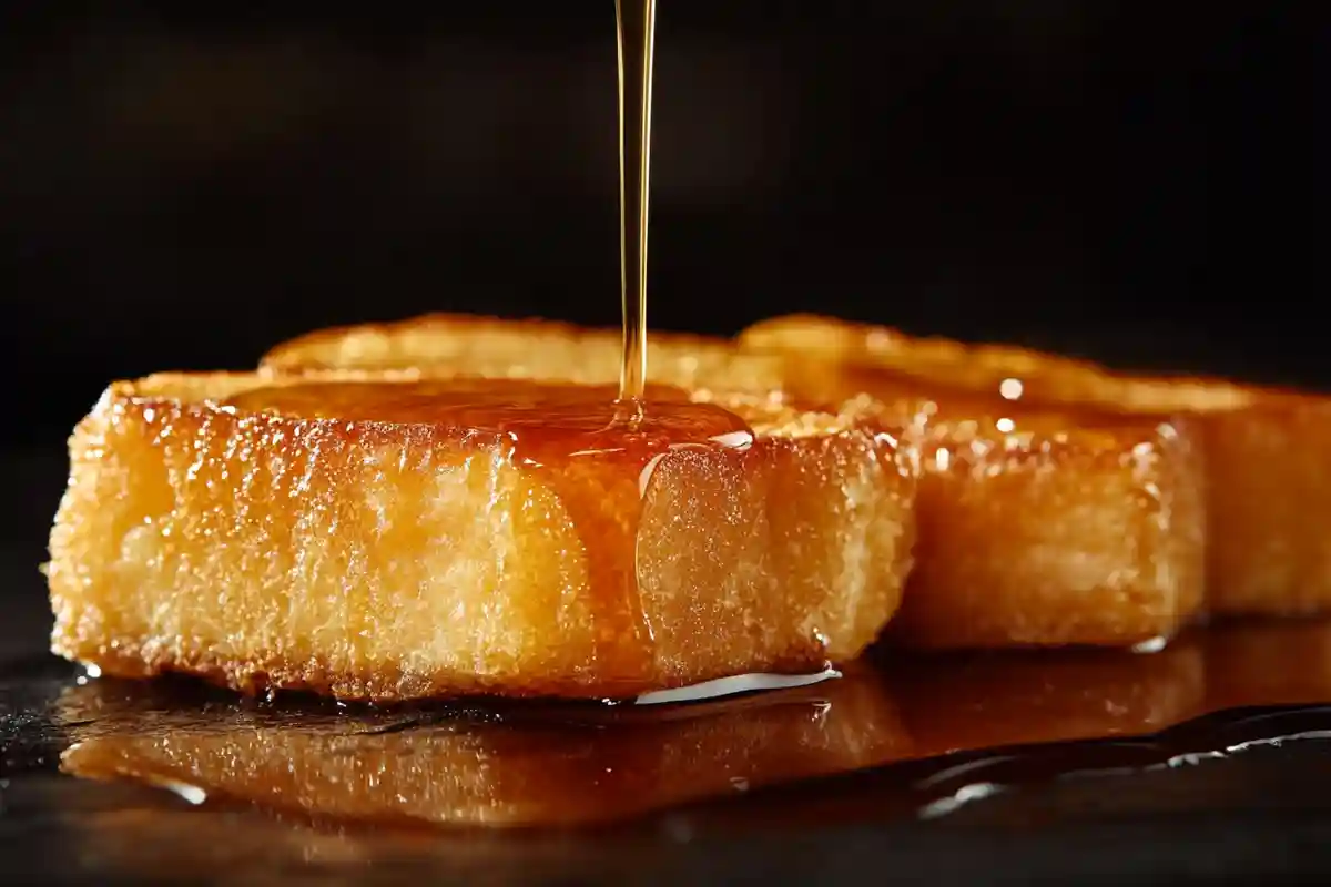 Golden French toast with syrup