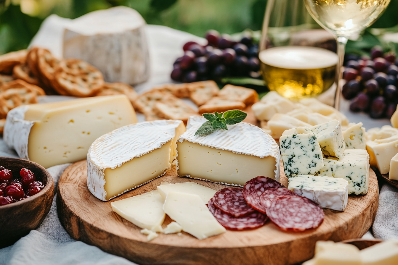 Gruyère cheese on board