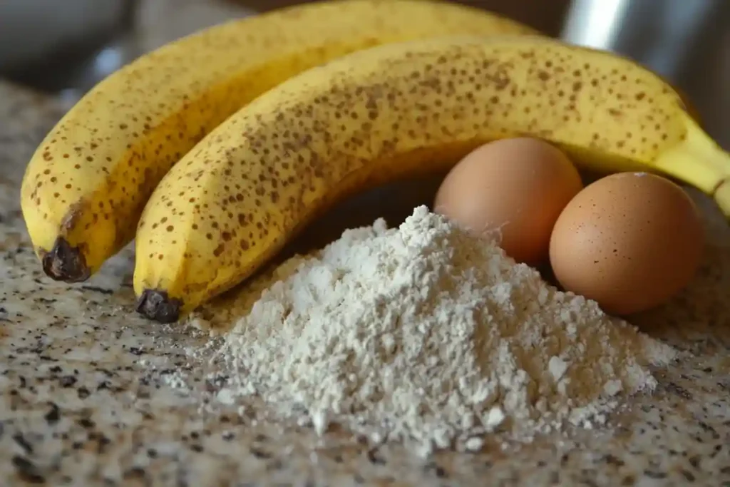 Bananas and baking ingredients