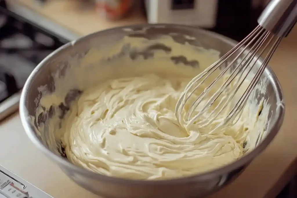 Mixing kefir cake batter