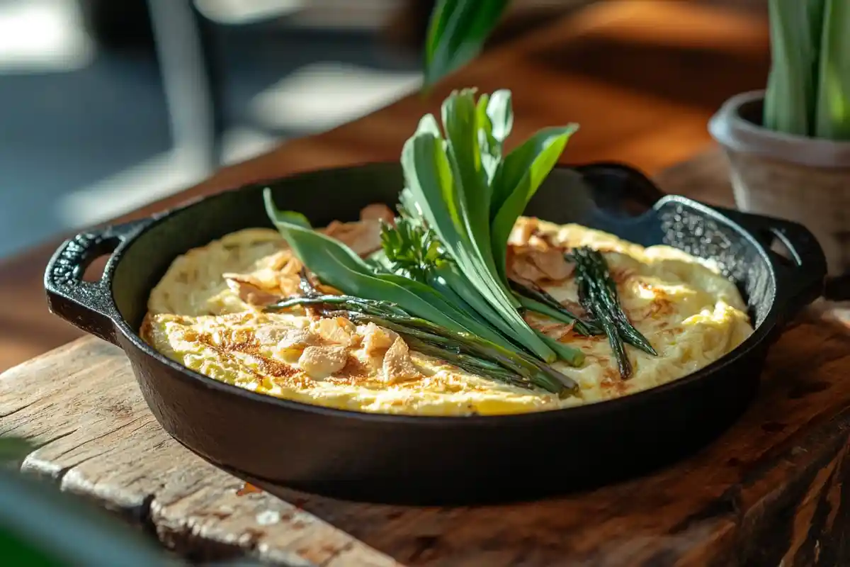 Appalachian omelette on a skillet