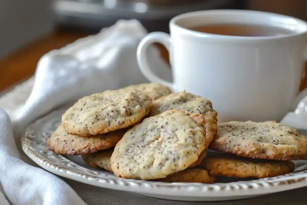 Einkorn cookies paired with a warm drink