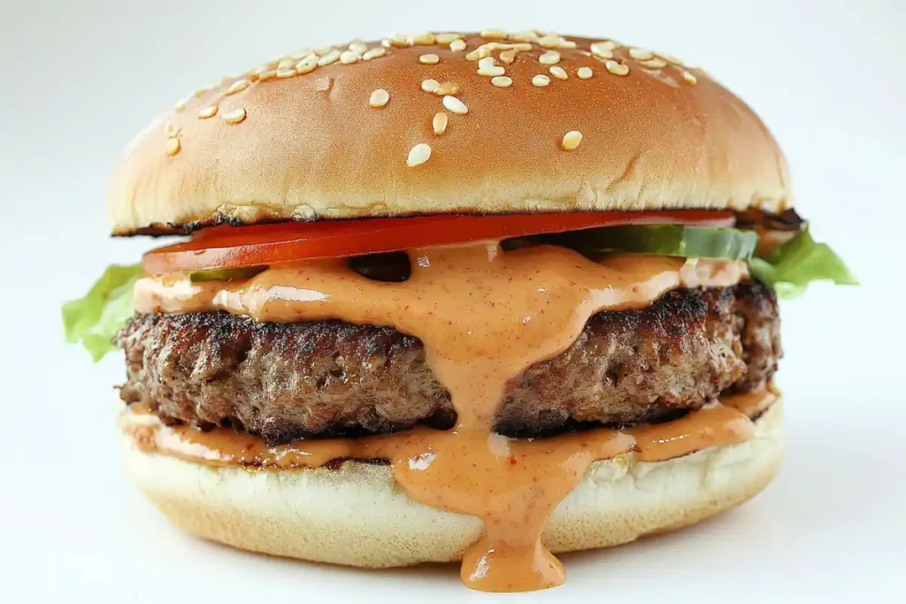 House sauce on a burger